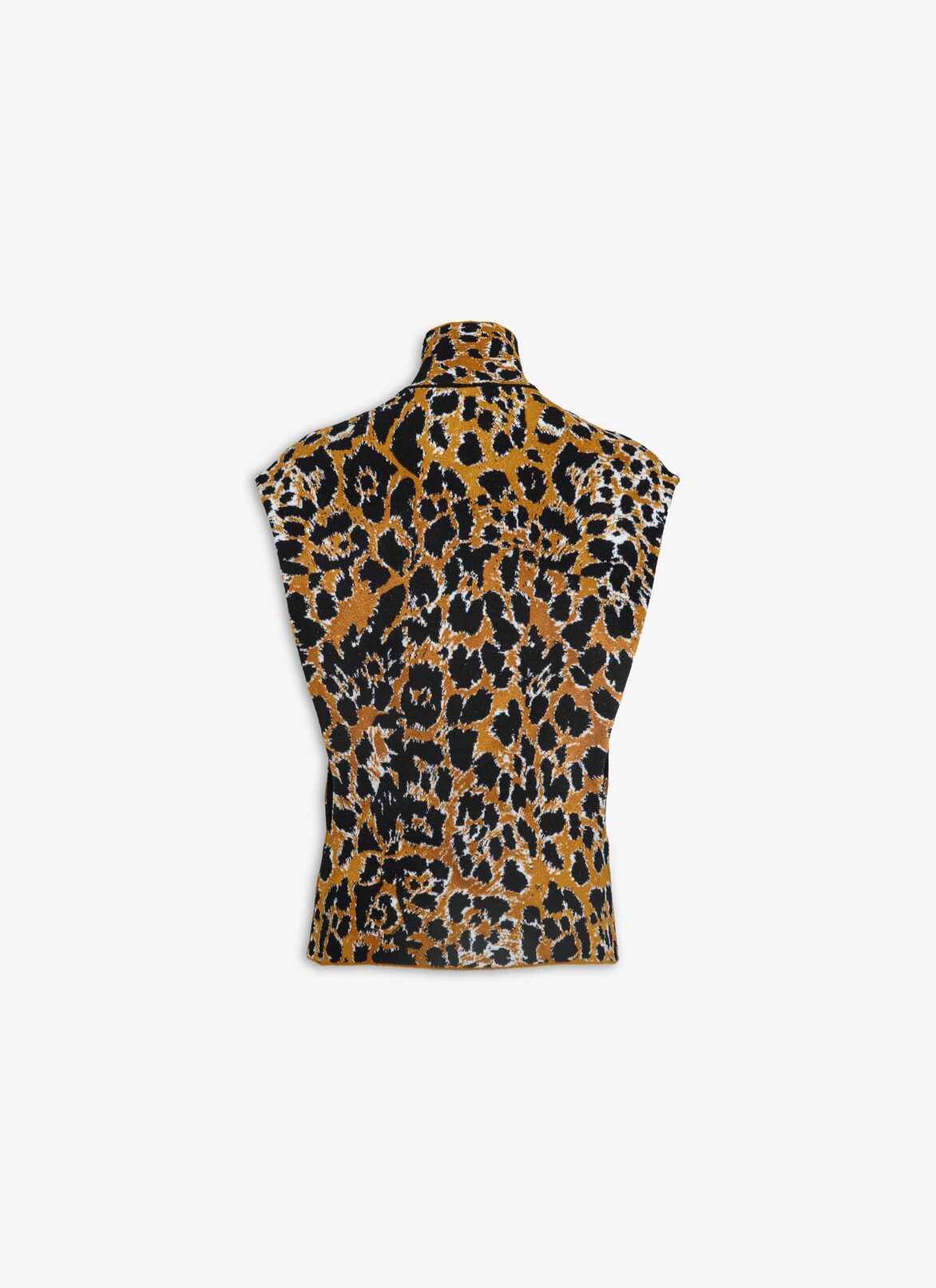 SQUARE TOP IN LEOPARD JACQUARD KNIT ALAÏA BLACK/MULTICOLOR SQUARE TOP IN LEOPARD JACQUARD KNIT